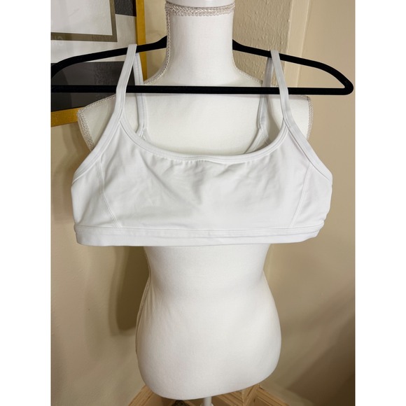 Athleta Other - Athleta White Double Strap Sports Bra Medium Activewear Yoga Gym Top